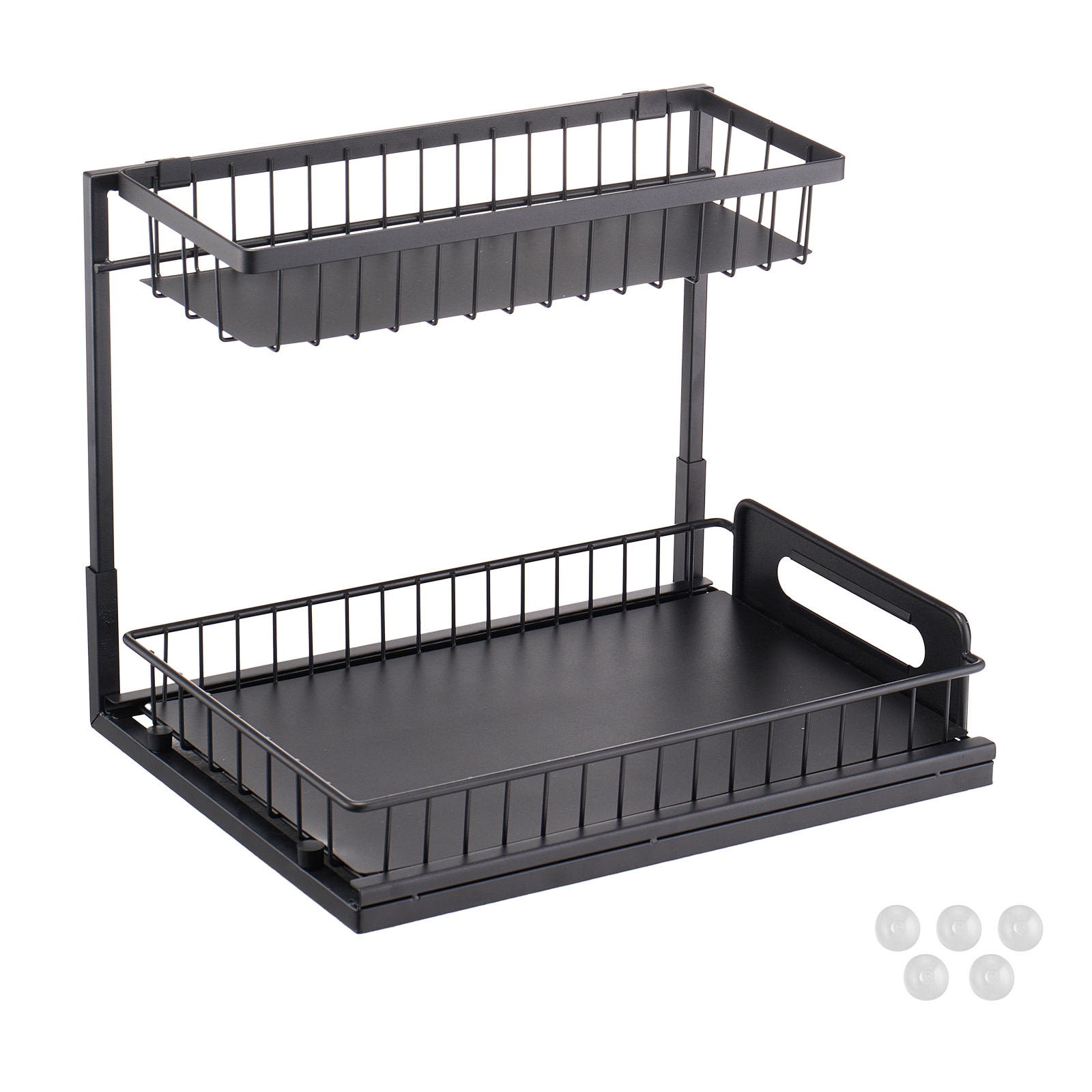 2-tier Pull Out Under Sink Cabinet Organizer Drawer Shelf Unit_voghion.com